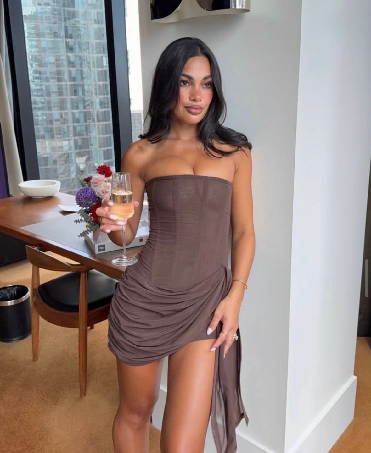Leau | Mira Mesh Corset Dress