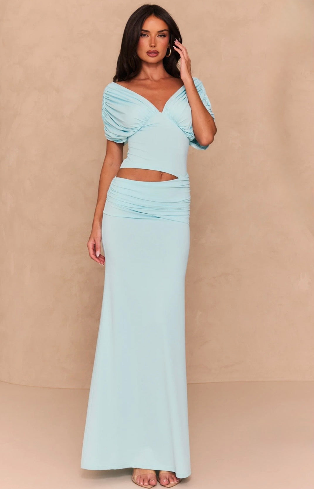 White Fox | I'm Your Girl Off Shoulder Maxi - Aqua